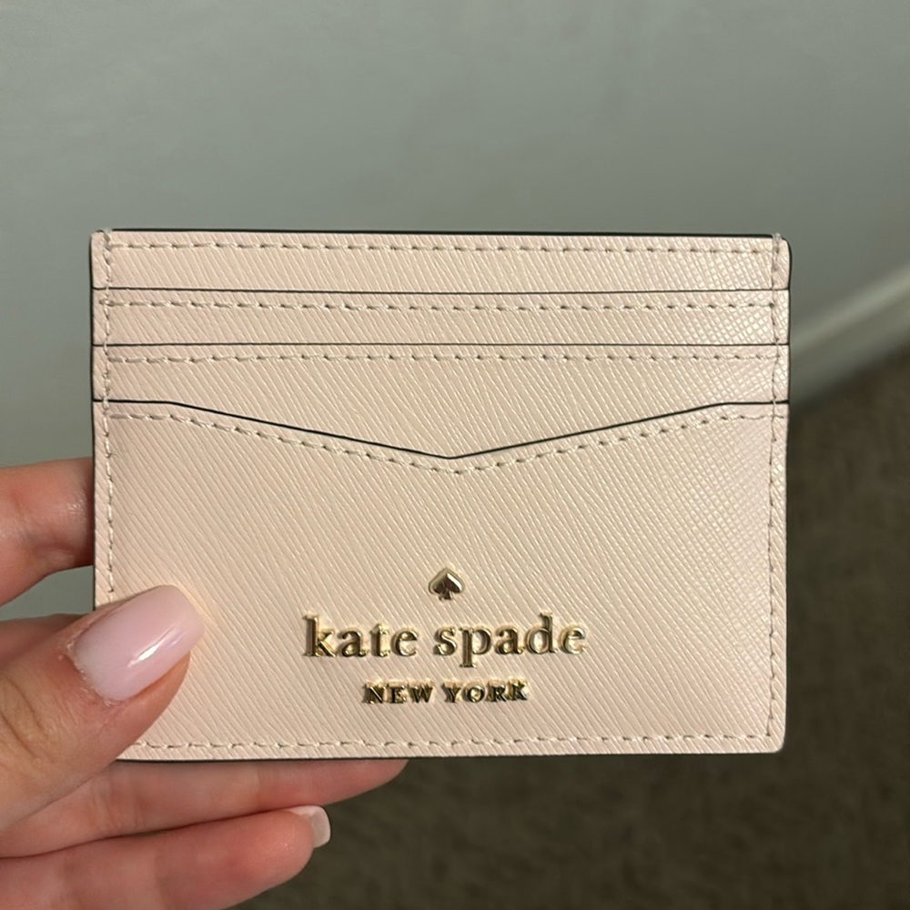 Kate Spade studded heart slim card holder